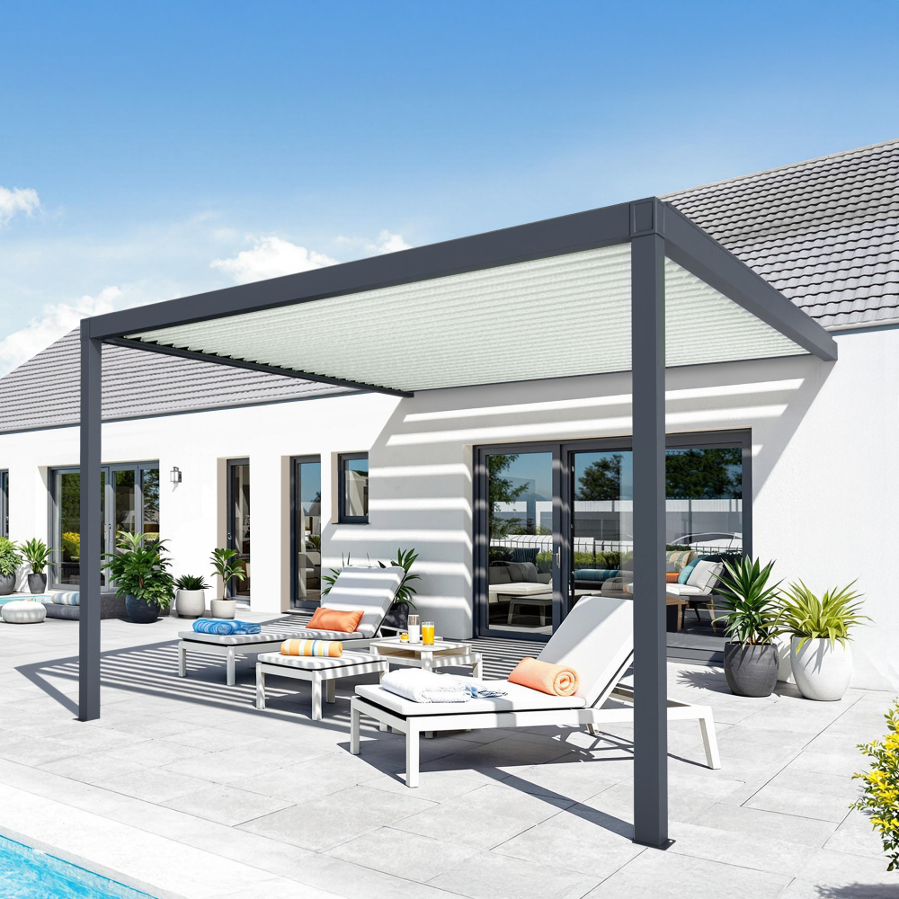 Pergola bioclimatique BOOGIE Motorisée à télécommande Euralys - 1