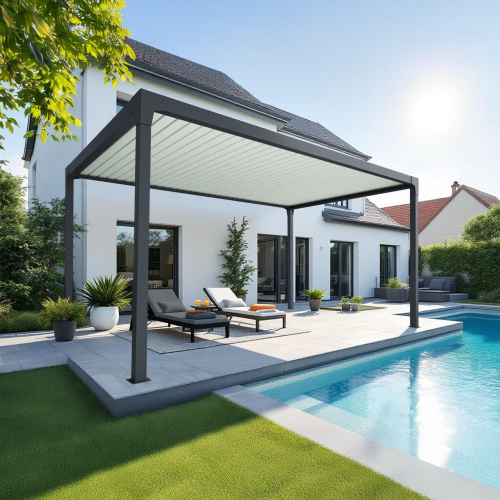 Pergola bioclimatique autoportée BOOGIE Manuelle Euralys - 1