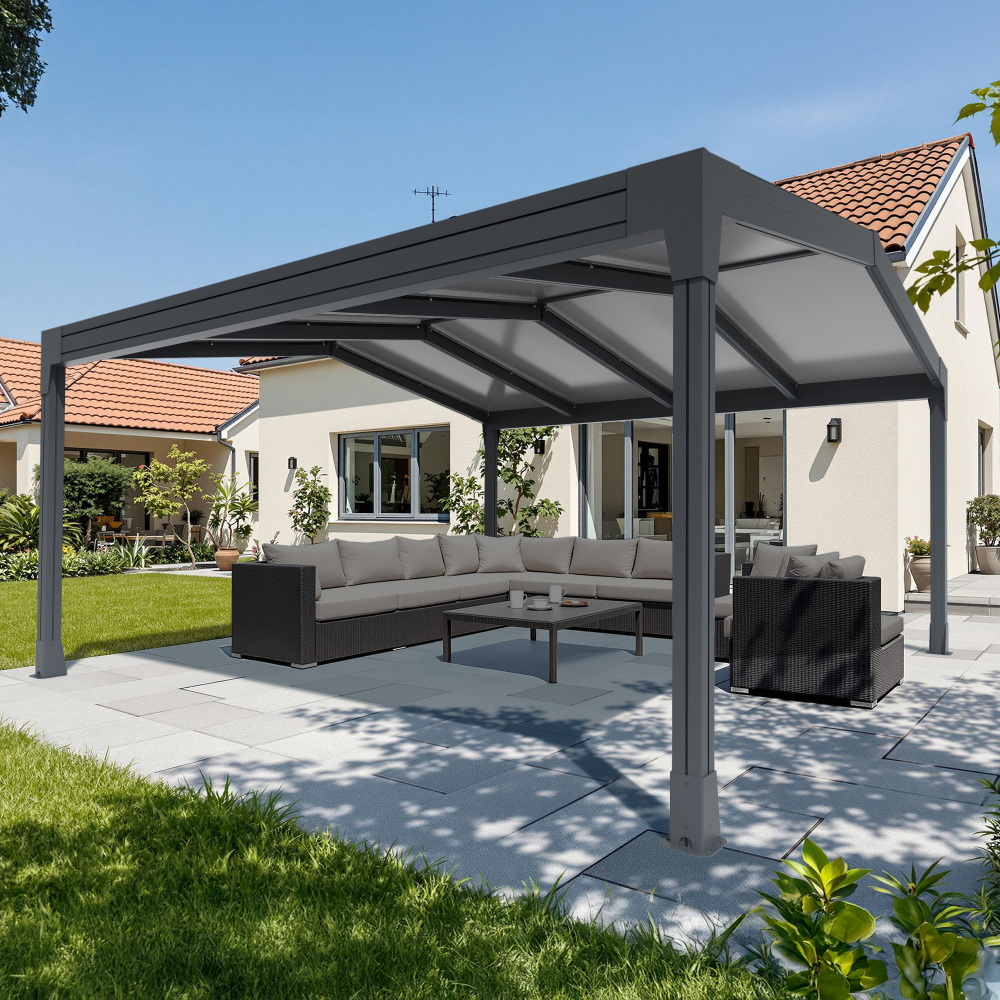 Pergola polycarbonate autoportée 2 pentes CHARLESTON Euralys - 2