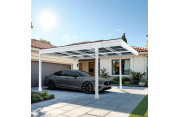 Pergola photovoltaïque autoportée SWING 3 - paysage pieds déportés Euralys - 2