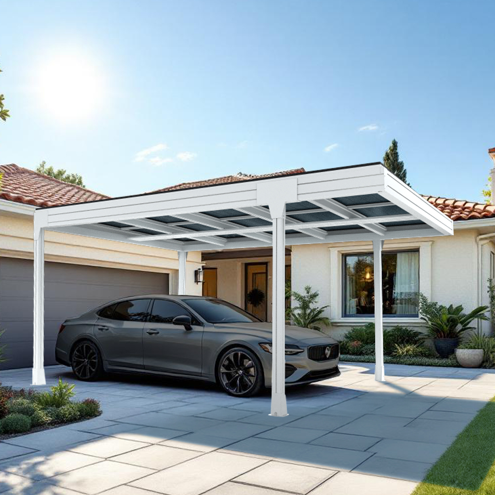 Pergola photovoltaïque autoportée SWING 3 - paysage pieds déportés Euralys - 2