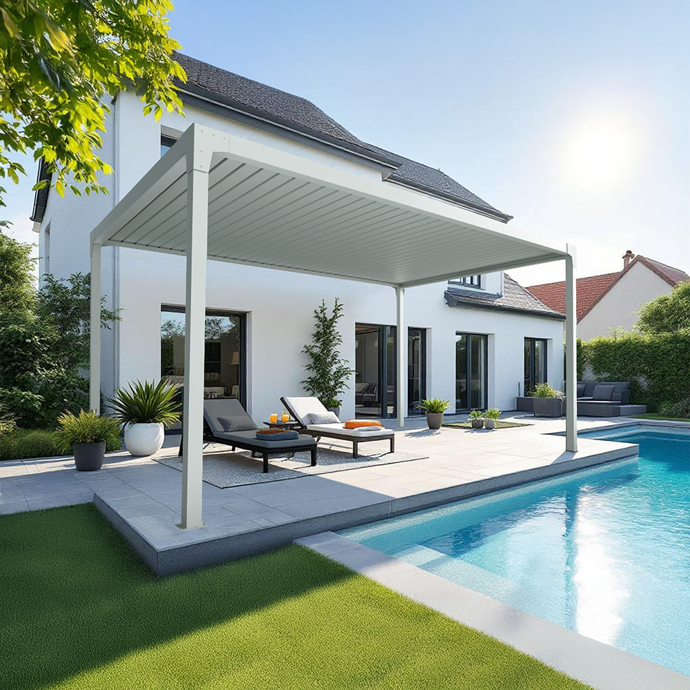 Pergola bioclimatique autoportée BOOGIE Motorisée à télécommande