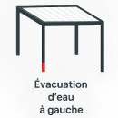 à gauche (vue de face extérieure à la pergola)