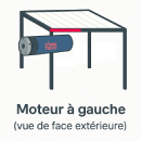 à gauche (vue de face extérieure)