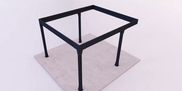 Pergola poteau décalé